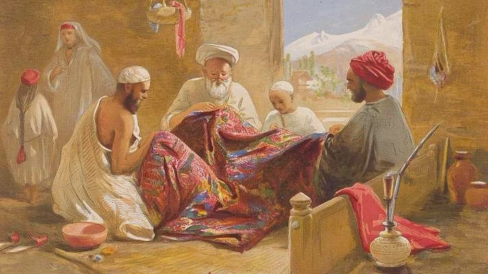 Portrait of Shawl makers of Kashmir 