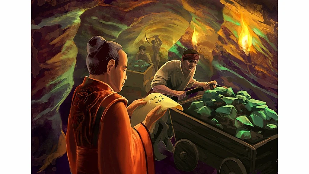 An illustration of copper mining 
