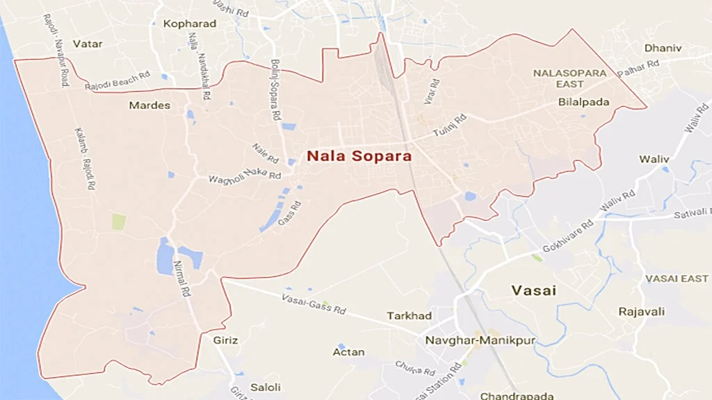 Present day map of Nalasopara