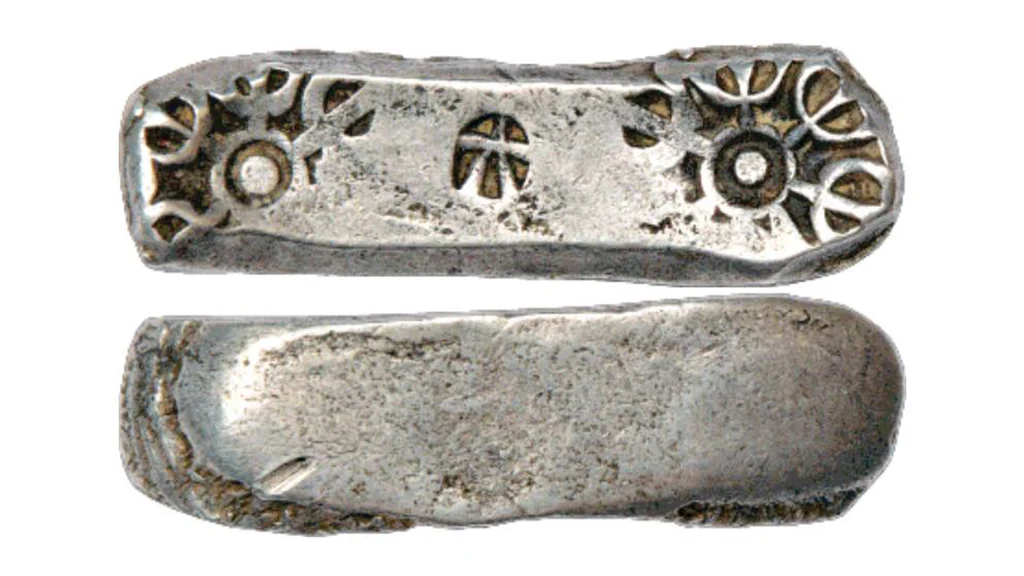 Bend Bar coins of Gandhara Janapada with one symbol punched twice
