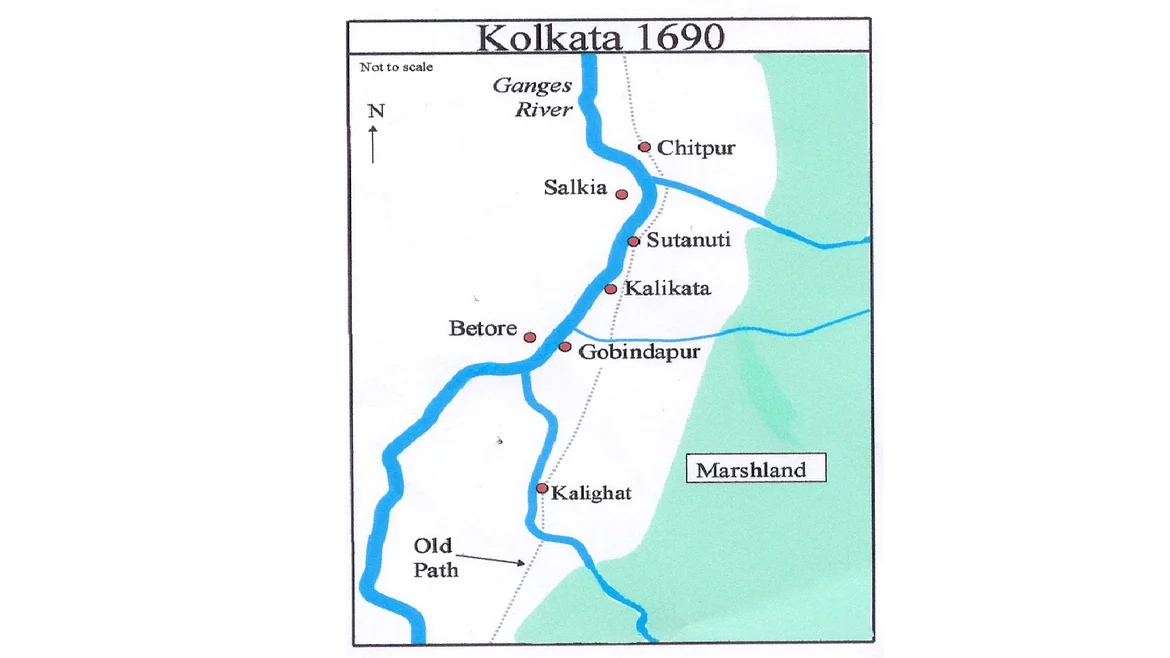 Map of Kolkatta in 1690