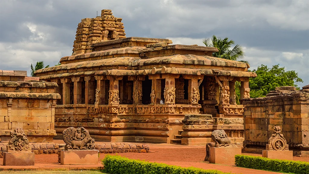 9th century CE Durga temple at Aihole depicting scenes from Devi Mahatmaya