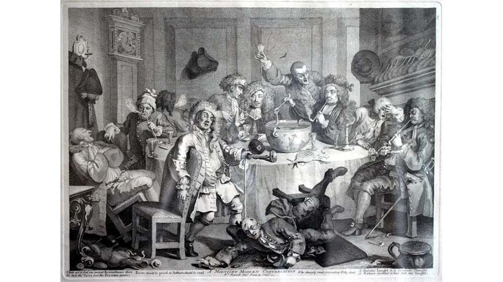 A Midnight Modern Conversation, c. 1730 by William Hogarth