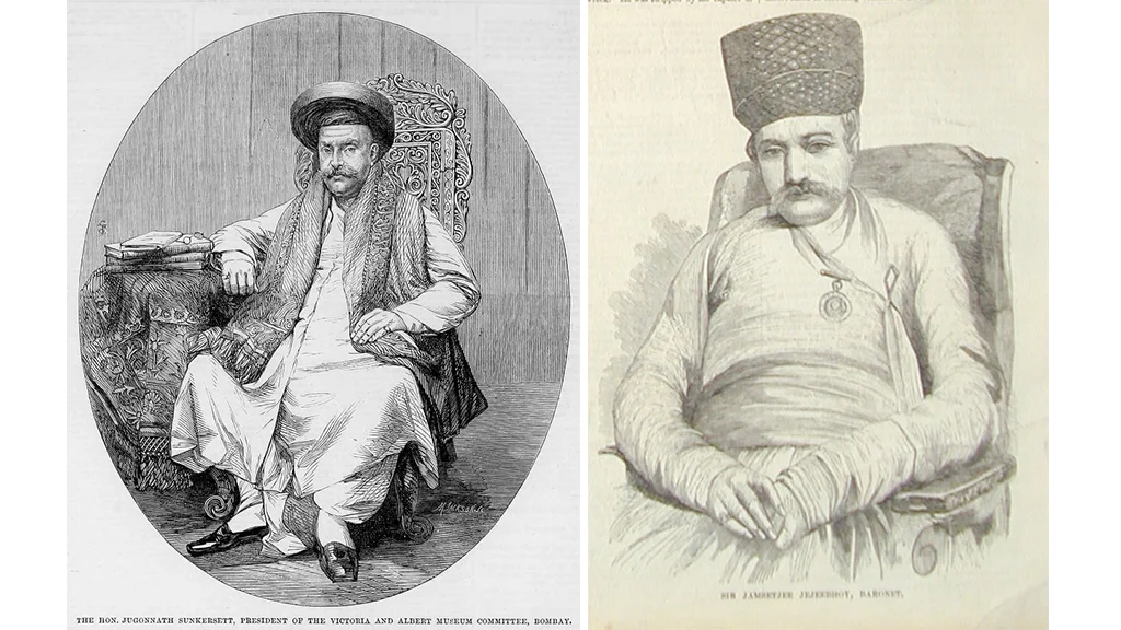 Jaganath Shunkerseth (Left) and Jamshedji Jejeebhoy (Right)