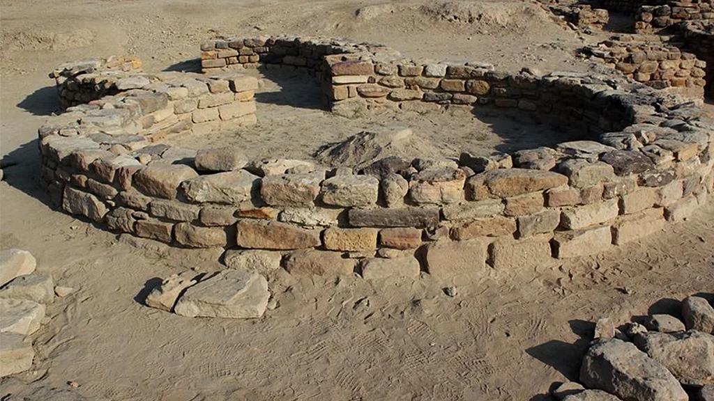 Remains of circular house from post-Harappan period 