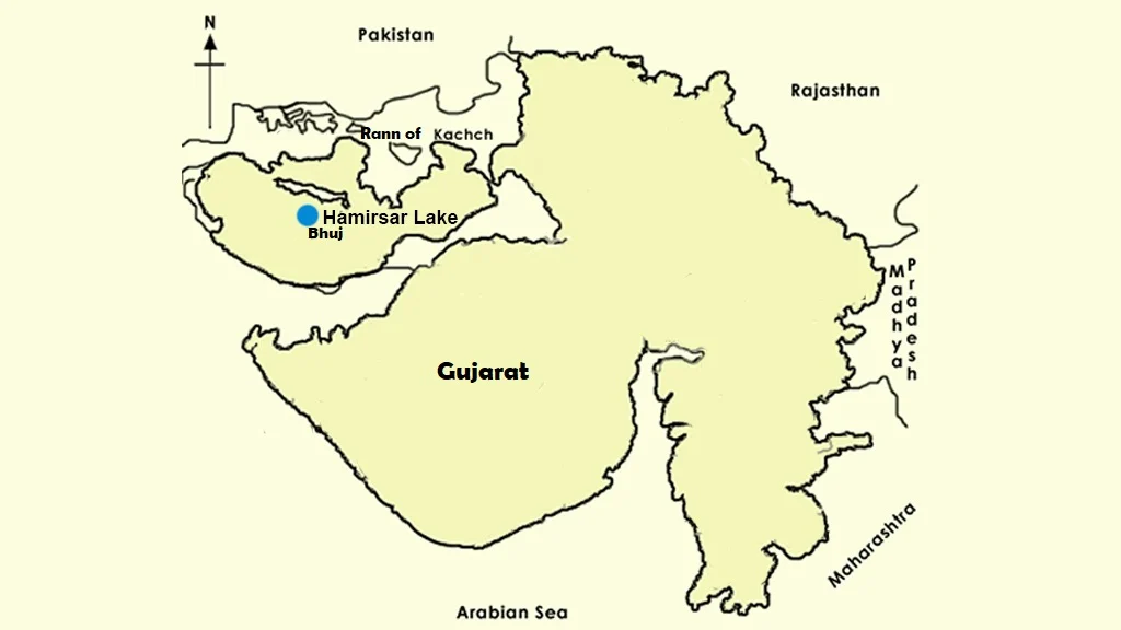 Map showing Hamirsar Lake 