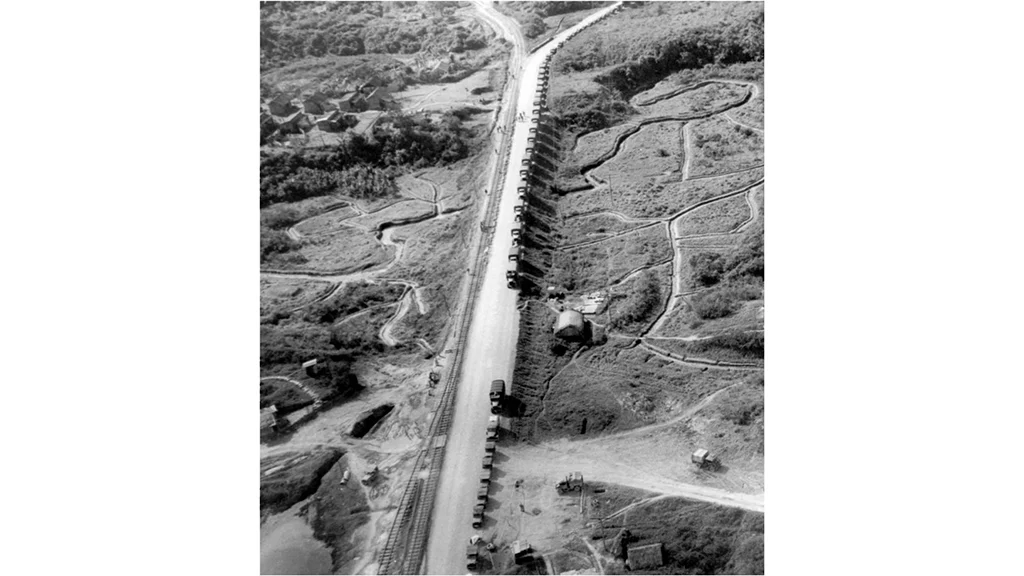 Assembly of the first truck convoy on Ledo Road