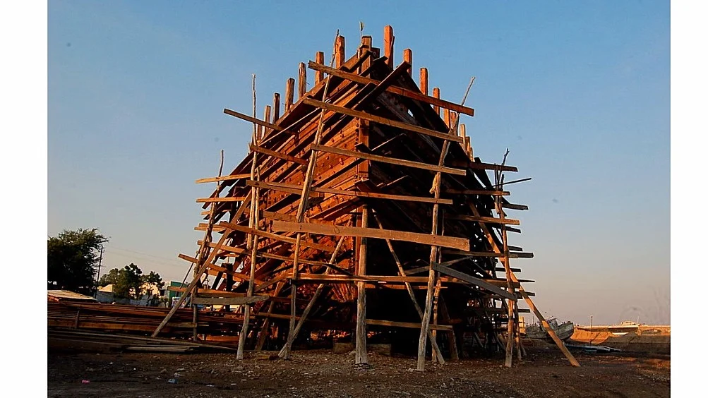 Timber ship building yard at Mandvi 