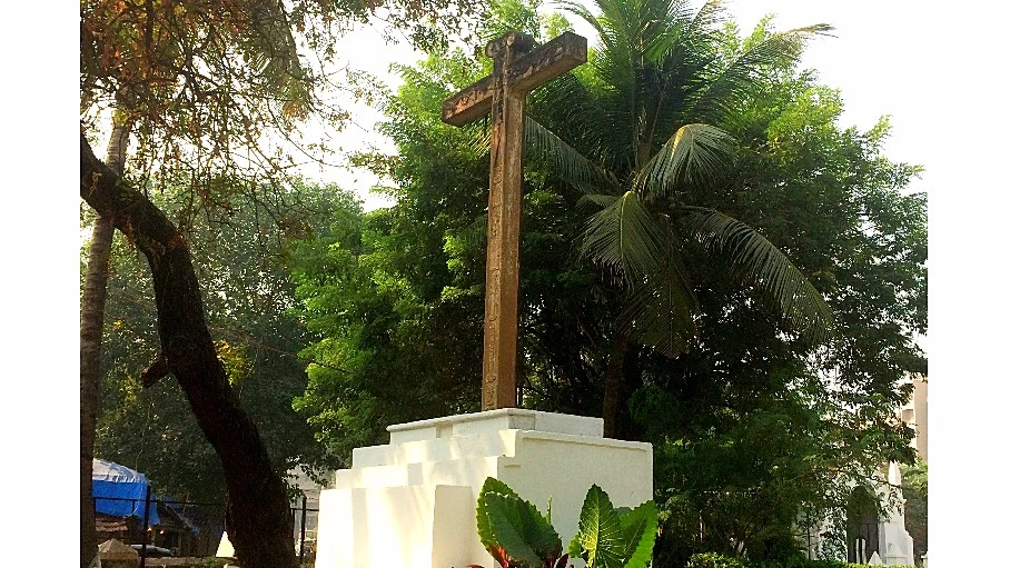 Monolithic stone cross from the ruins of St. Anne Church