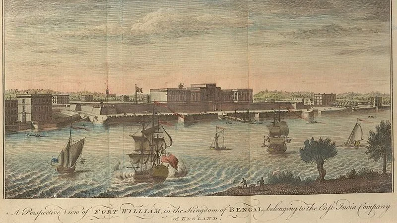 Painting of a view of Fort William in 1754