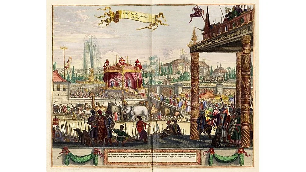 Painting of the great Mughal court by Jacob van Meurs (1675 CE -1700 CE)
