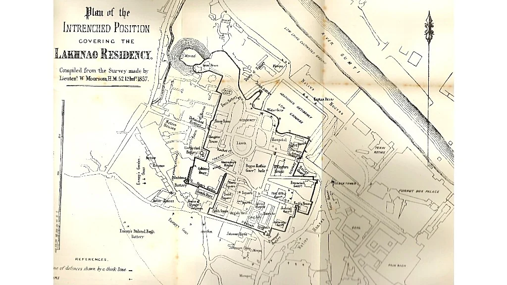 Map of Lucknow Residency, 1857