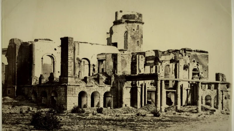 Ruins of Residency building at Lucknow, 1880 