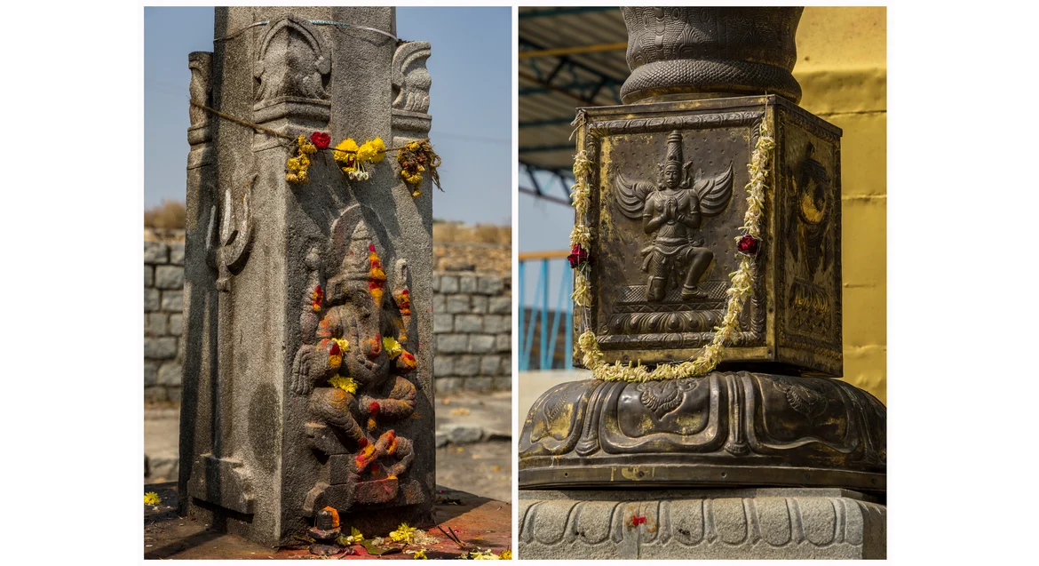 Sculptures at Bettadasanpura fort 