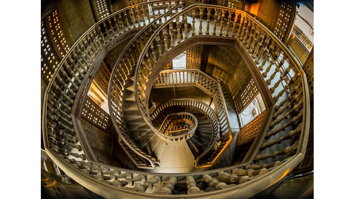 Spiral staircase inside the palace