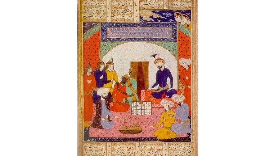 Persian manuscript describing how an ambassador from India brought chess to the Persian court
