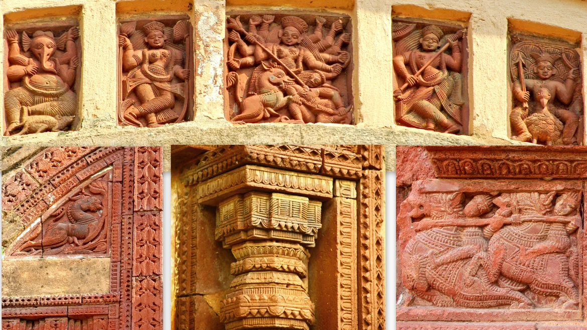 Various reliefs on the temple walls