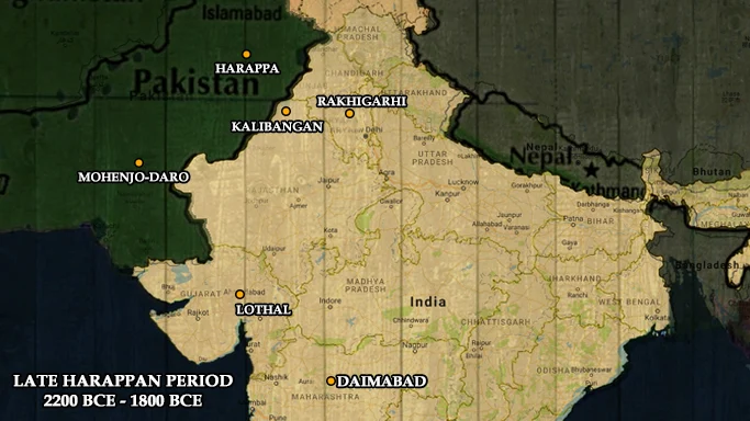 Map showing Chalcolithic settlements