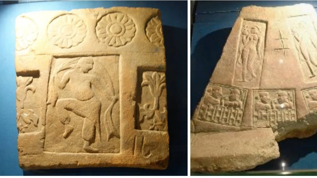 Some exquisite Tiles excavated from the Site, dated to the 4th century CE