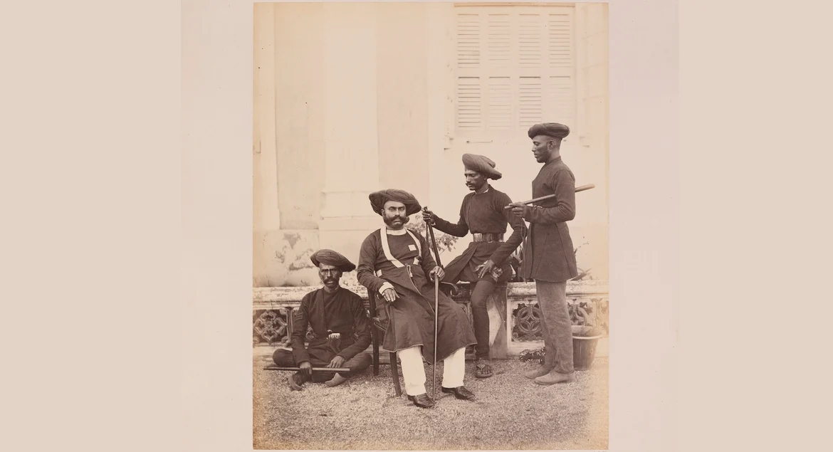 Photograph of the Bombay Police in the 19th century