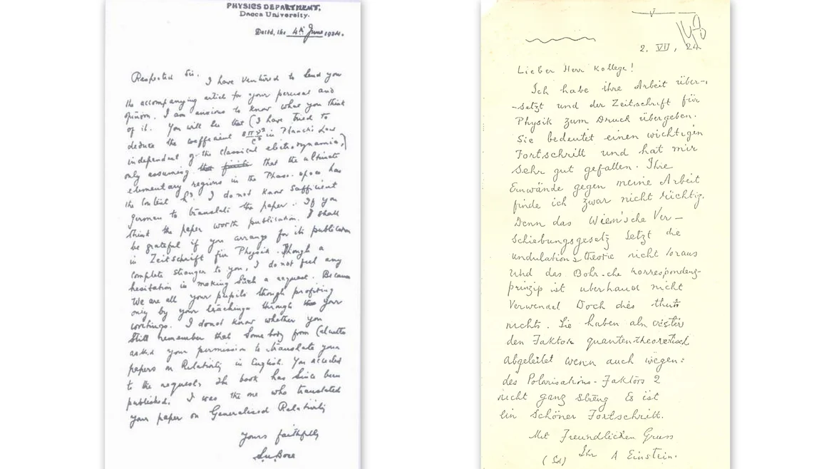 Letters exchanged between Bose and Einstein 