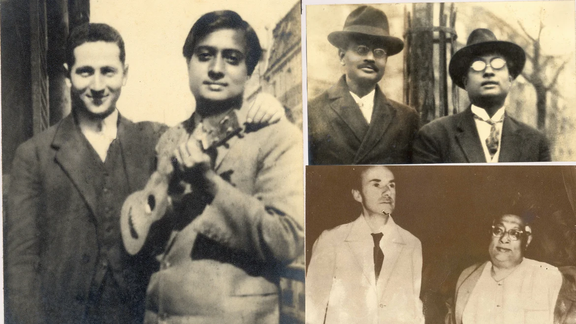 Bose with Bertrand Zadoc-Kahn, Niels Bohr and Paul Dirac 