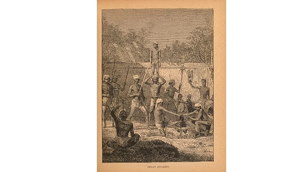 Groupof Indian jugglers from <i>Zigzag Journeys in India</i>, 1887