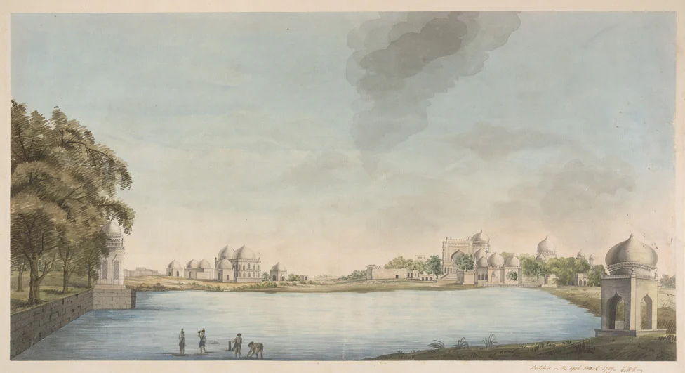 Painting of Tombs and shrine of Gesu Daraz, Gulbarga by Colin Mckenzie,1797