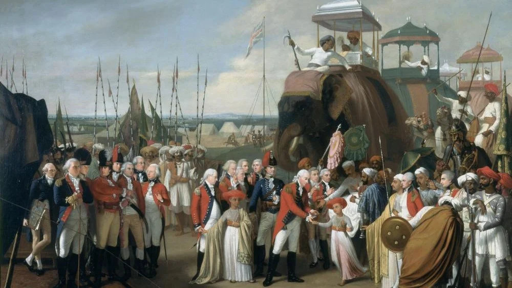 General Lord Cornwallis receiving Tipu Sultan’s sons as hostages, circa 1793