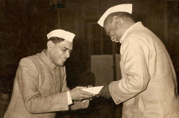 Dinkar with Dr Rajendra Prasad