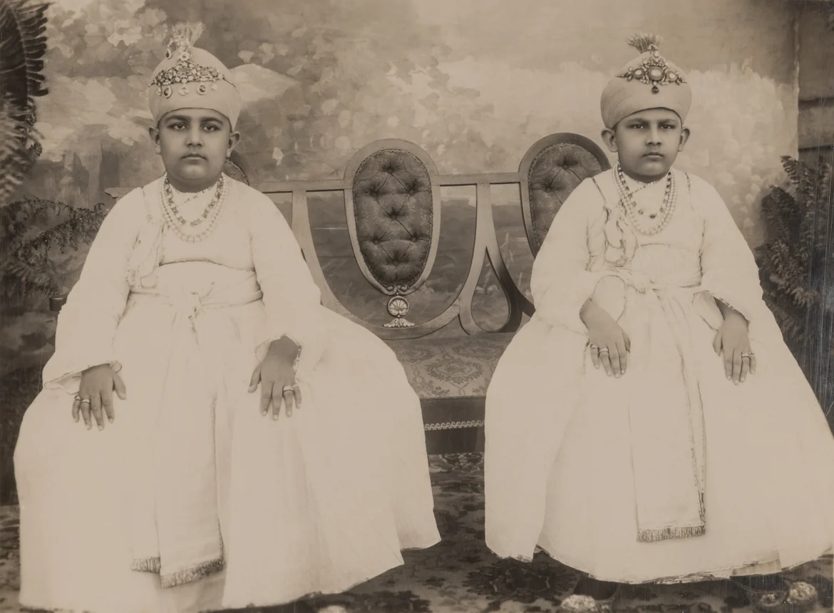 Sahebzada Azam Jah and Moazzam Jah, sons of Mir Osman Ali Khan, c. 1920