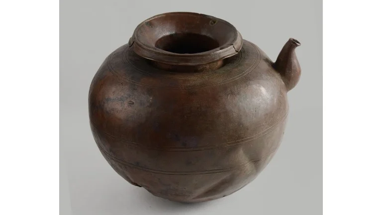 The copper pot in which the Bayana coin hoard was found 