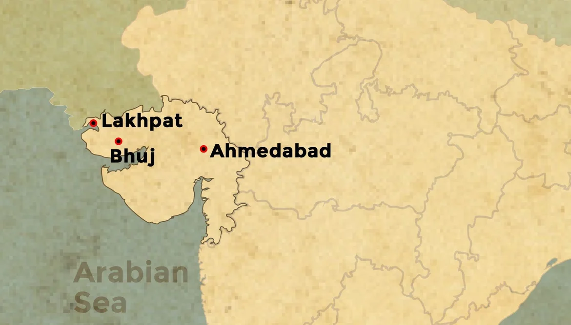 Map marking Lakhpat