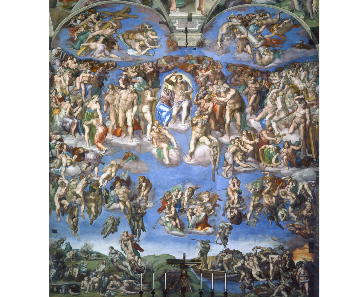 Wall behind altar, Sistine Chapel by Michelangelo, Vatican City