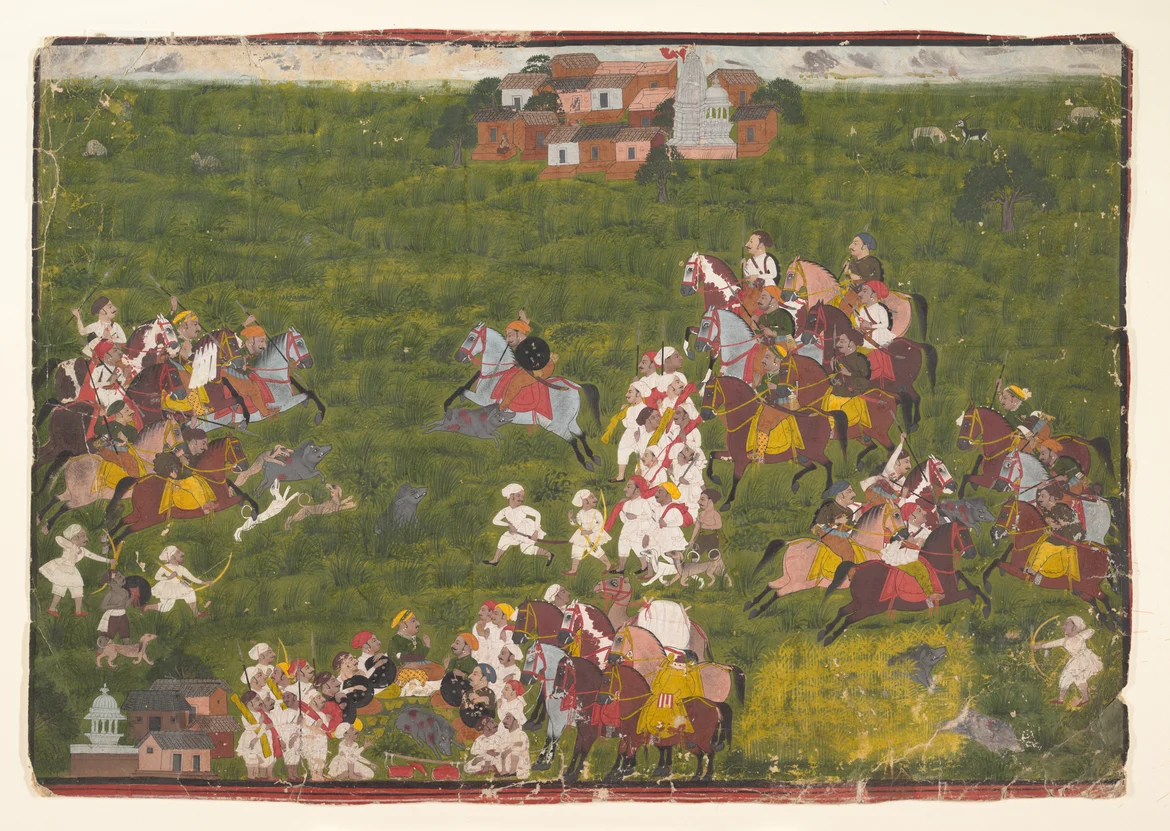 Sangram Singh II Hunting Wild Boars