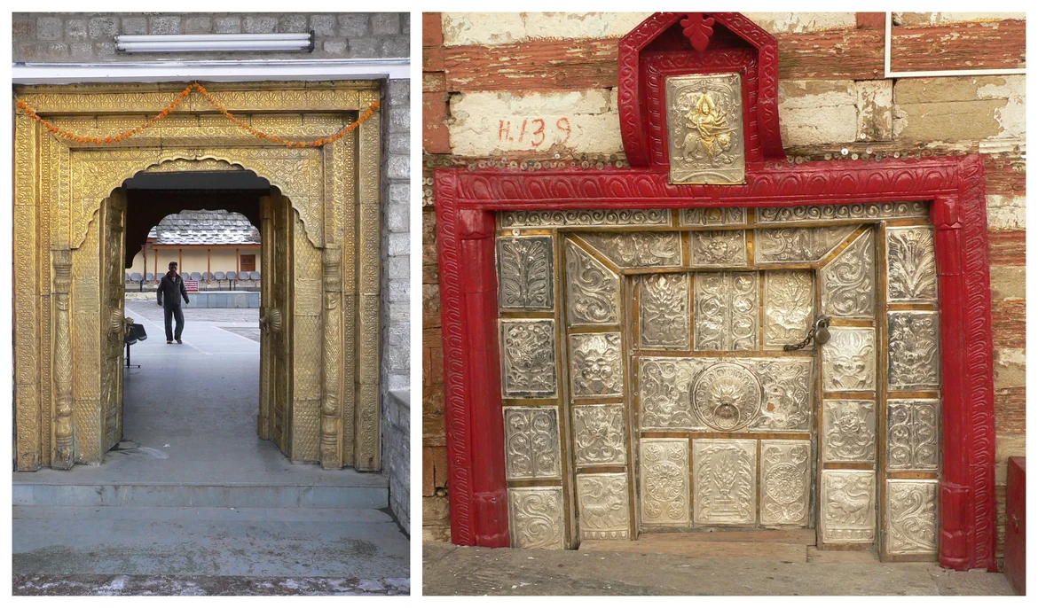 Main gold foil and the silver foil entrance gates