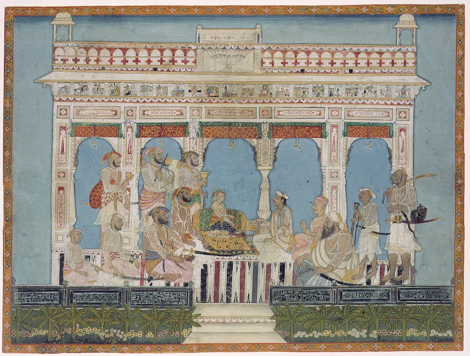 Young Jayaji Rao Sindhia, studying English, 1846 