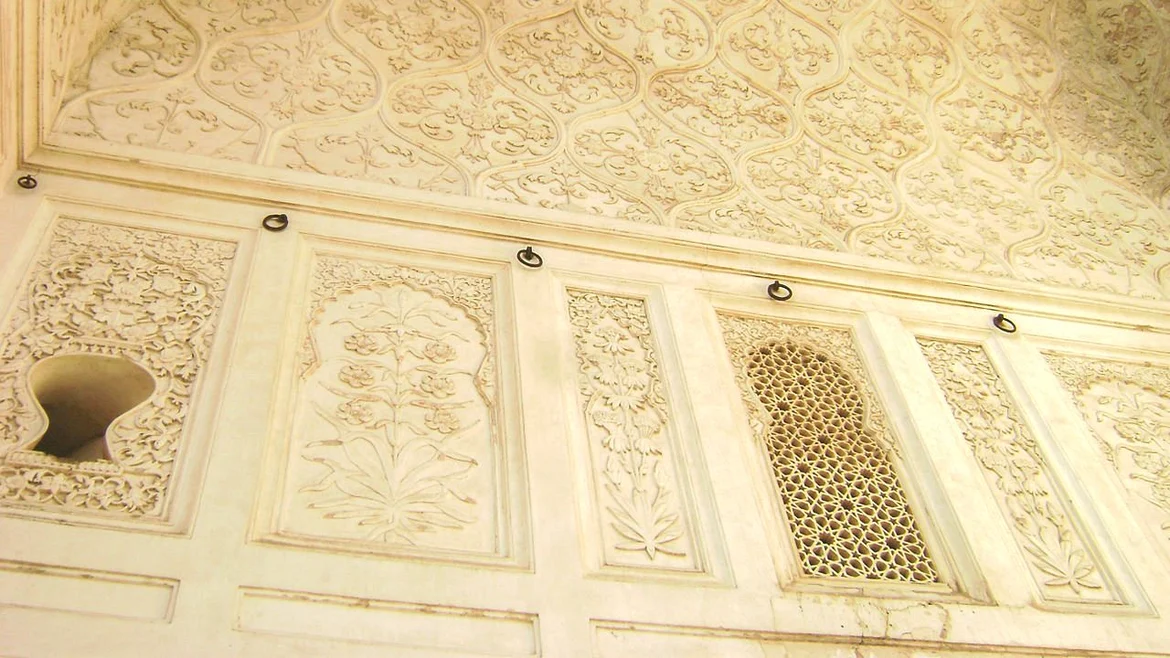 The designs on the walls 