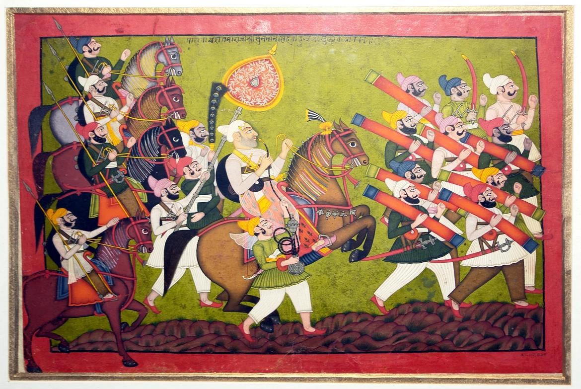 Royal procession of Raja Sunman Singh of Indergarh