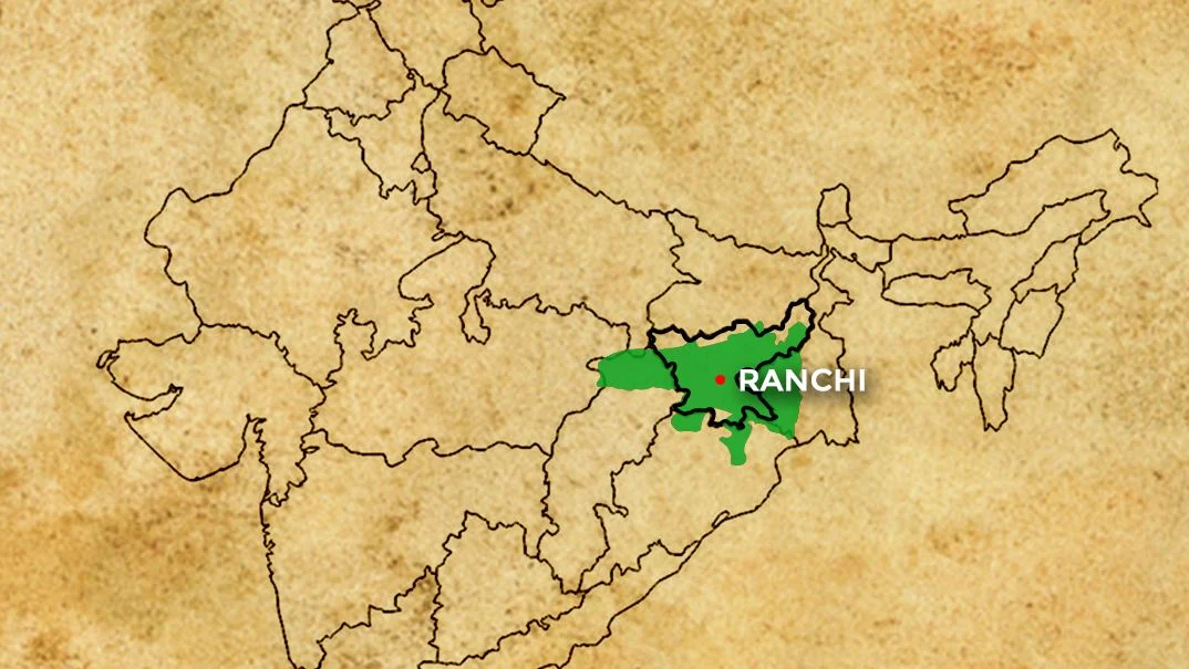 Map showing the Chota Nagpur Plateau