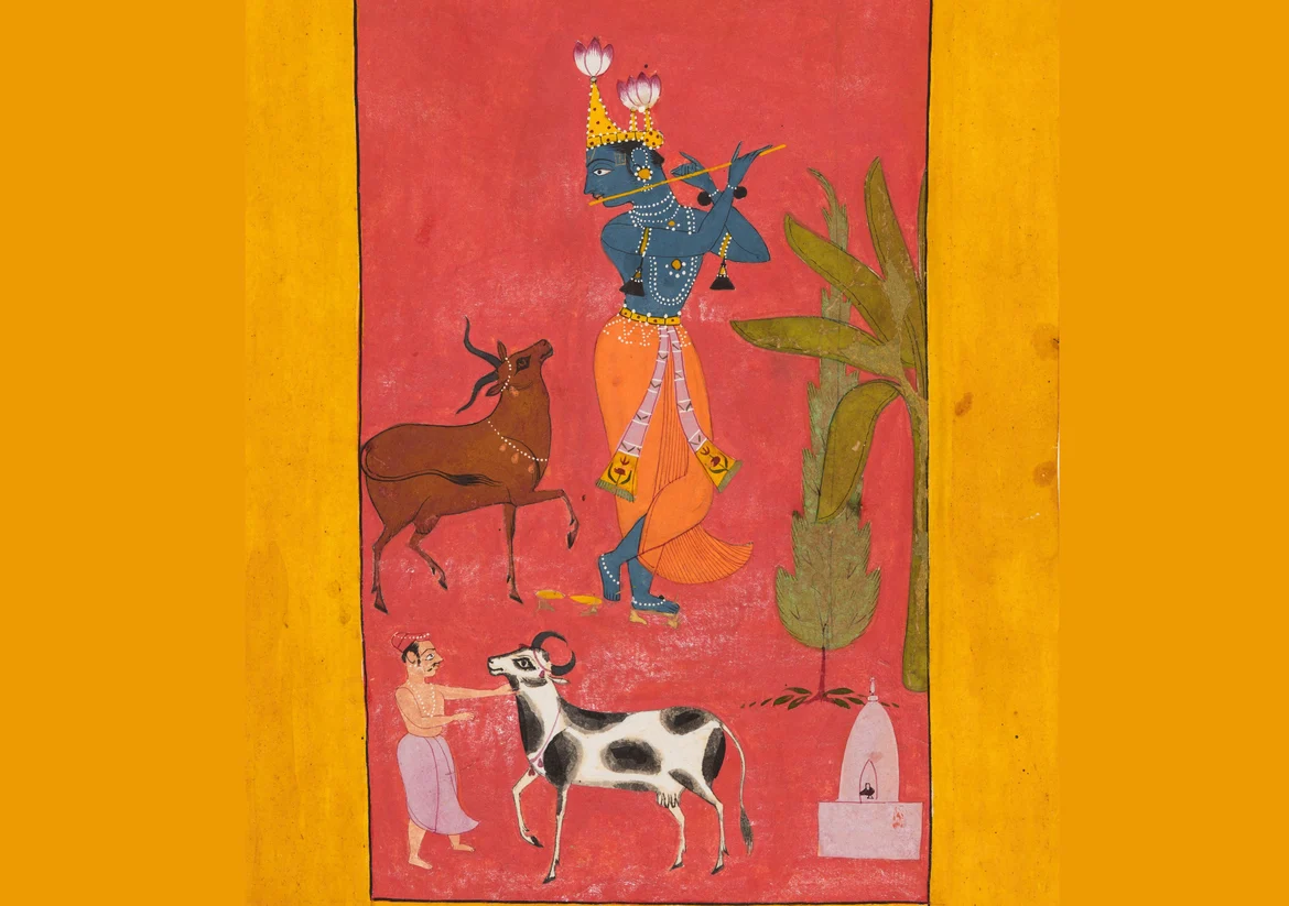 Krishna playing the flute, 1665 (Bundi)