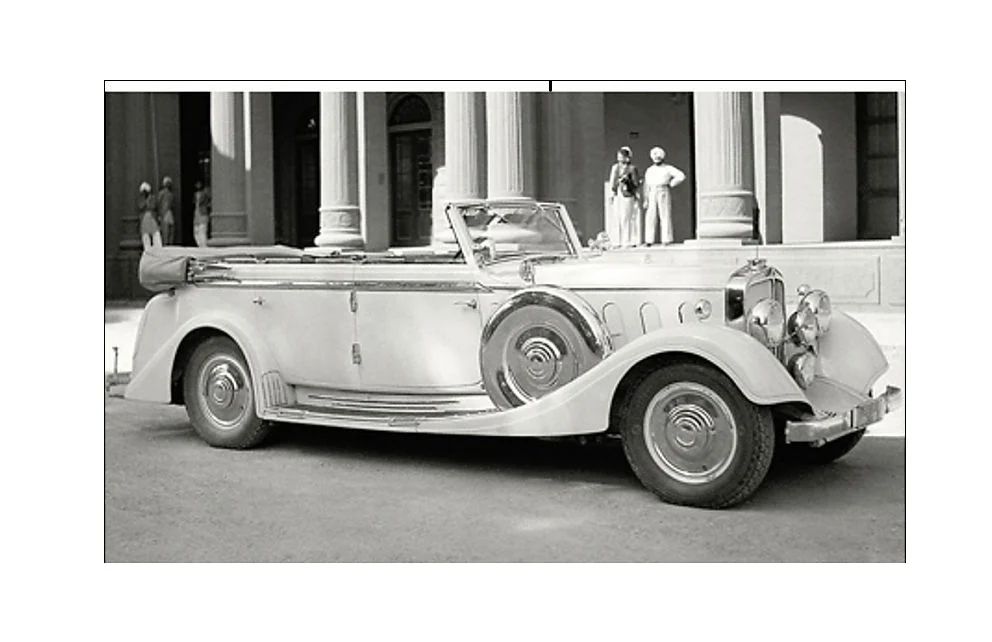 <b>The fabled Maybach photographed outside the Patiala palace</b>
