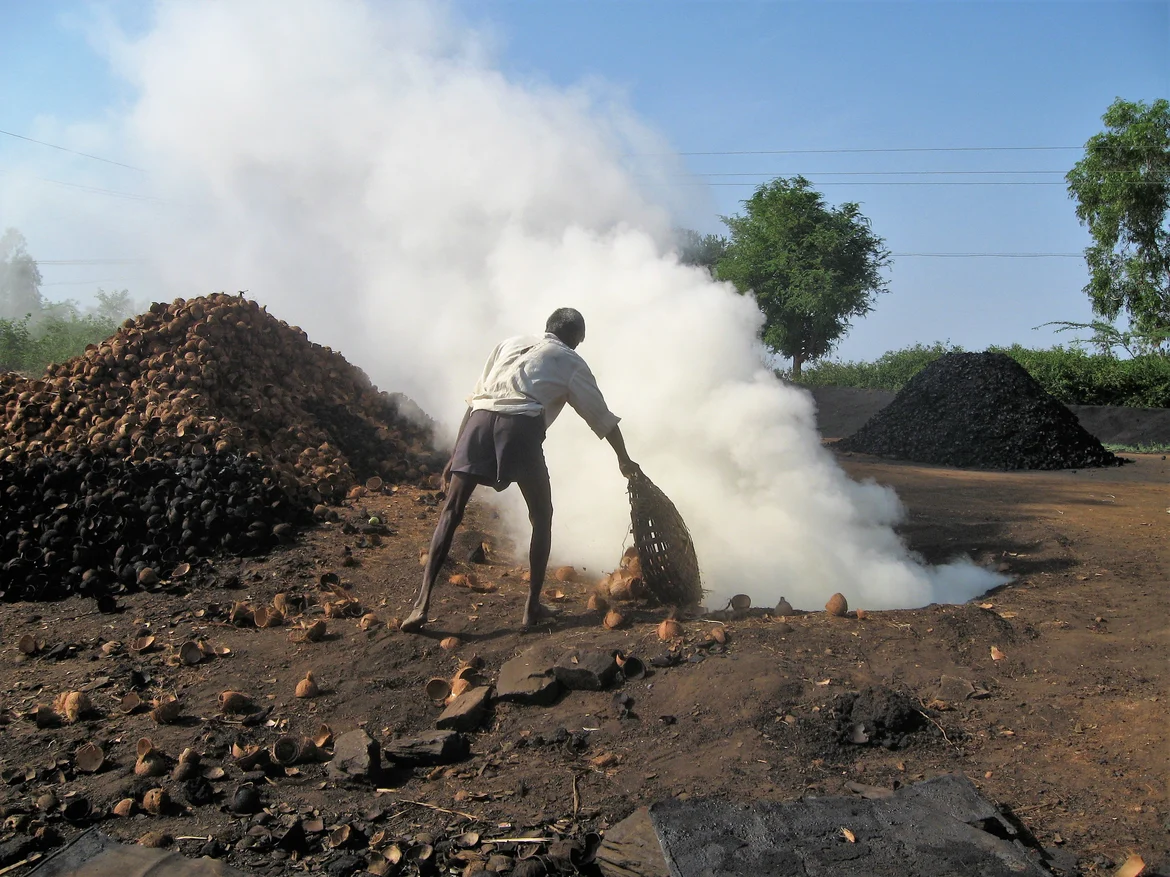 “The coconut shells are made into charcoal, which is the only kind that goldsmiths use.”