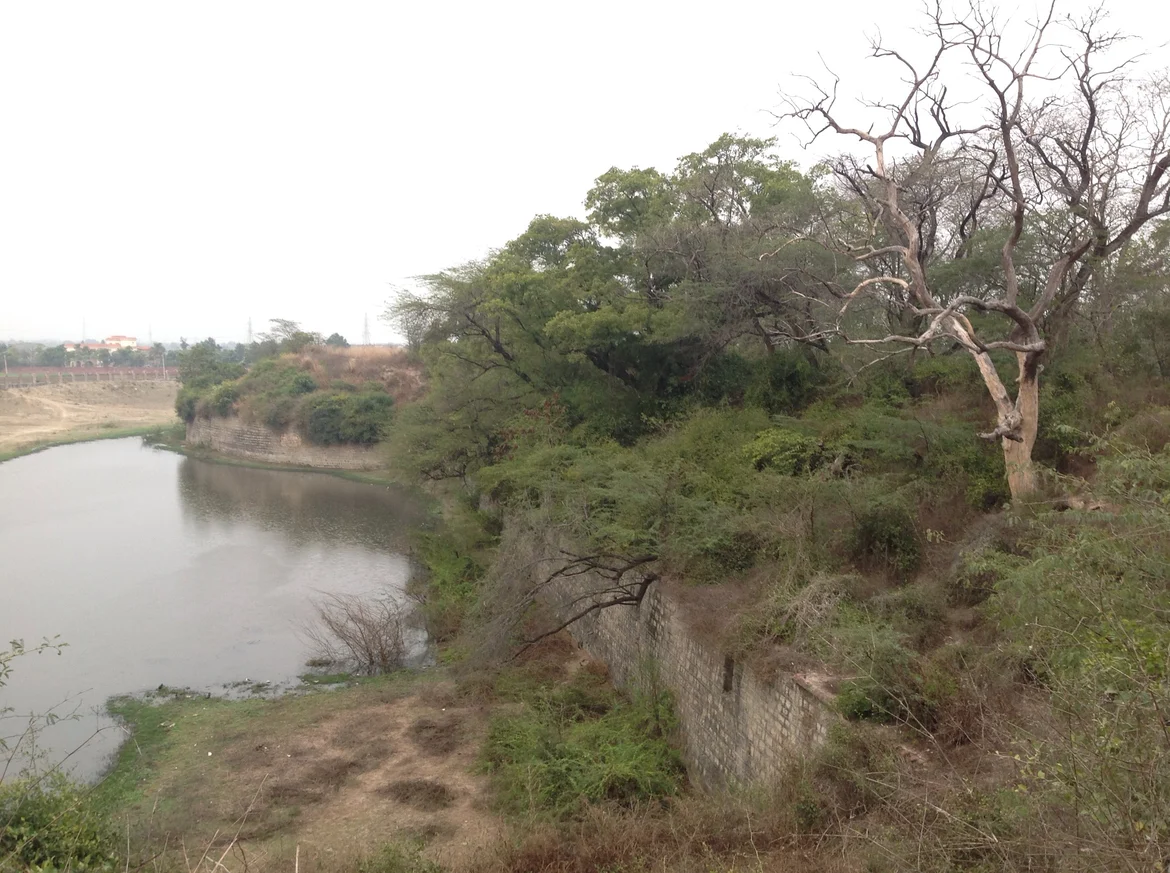 View of the moat from inside of the fort