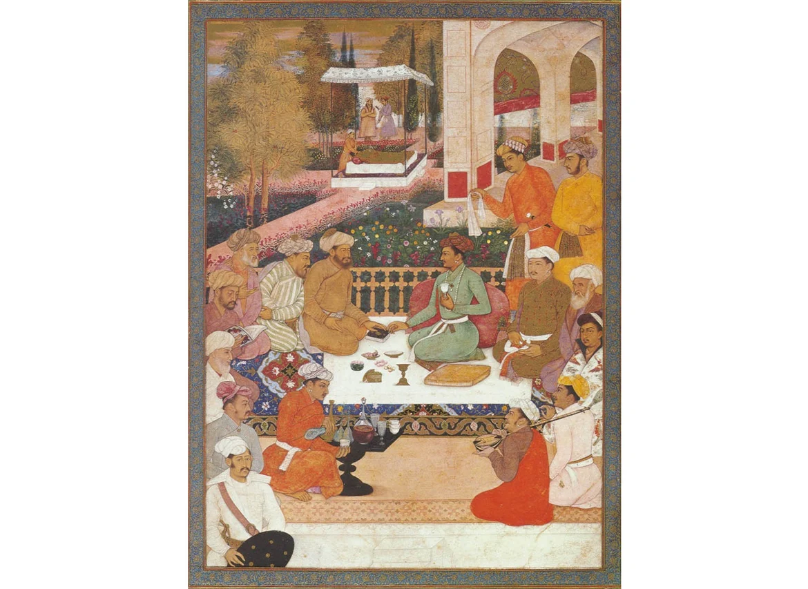 Dara Shukoh with philosophers, painted by Bichitr