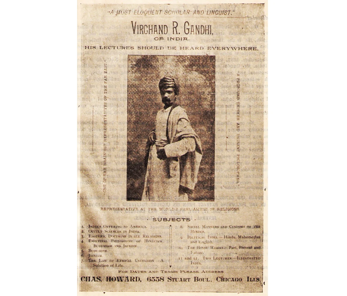 Poster calling Gandhi ‘a most eloquent scholar and linguist’