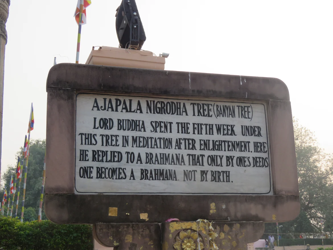 A plaque marking one of the sacred spots