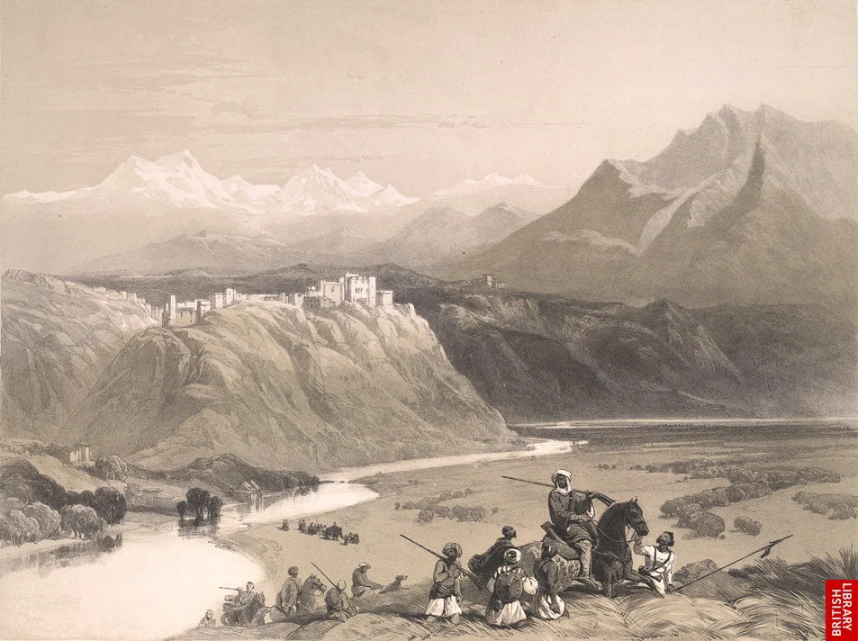 Sketch of Mubarak Mandi along the Tawi River