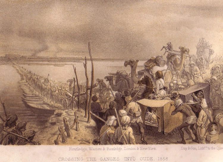 Crossing the Ganges into Awadh, by Willian Howard Russell
