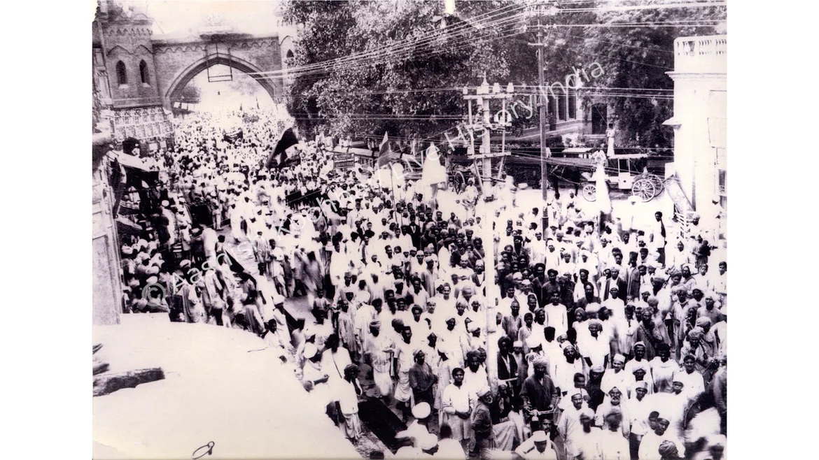 Ram Navmi procession passing through Hall Bazaar